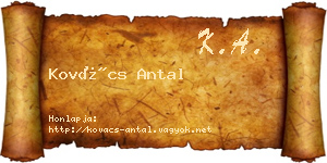 Kovács Antal névjegykártya